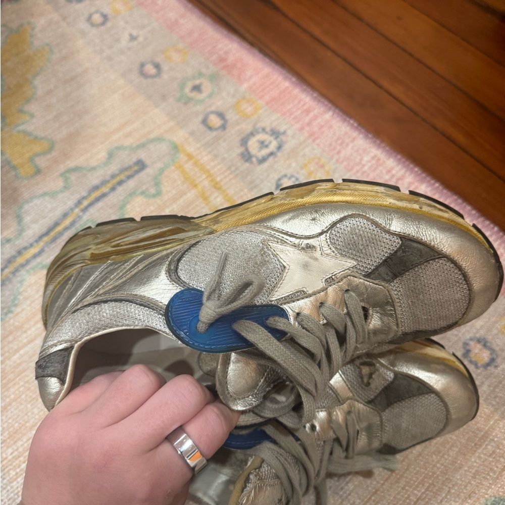 Golden Goose Silver Blue White Sneakers - Picture 12 of 16